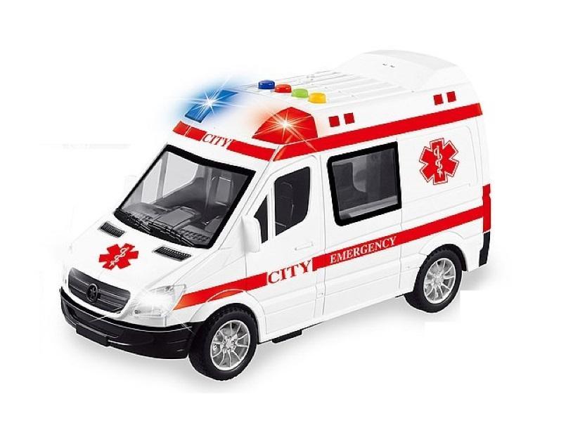 Ambulans z otwieranymi drzwiami światło, dźwięk - model lub pojazd