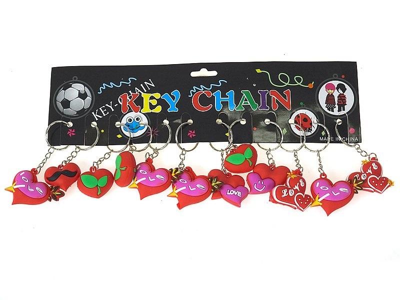 Brelok serce Mix 12szt