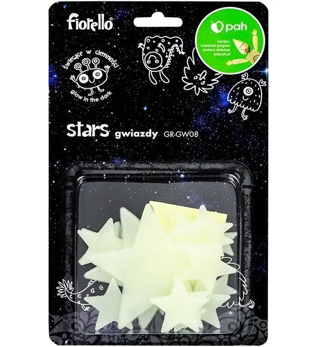 Ozdoby fluorescencyjne Gwiazdki mix 24szt