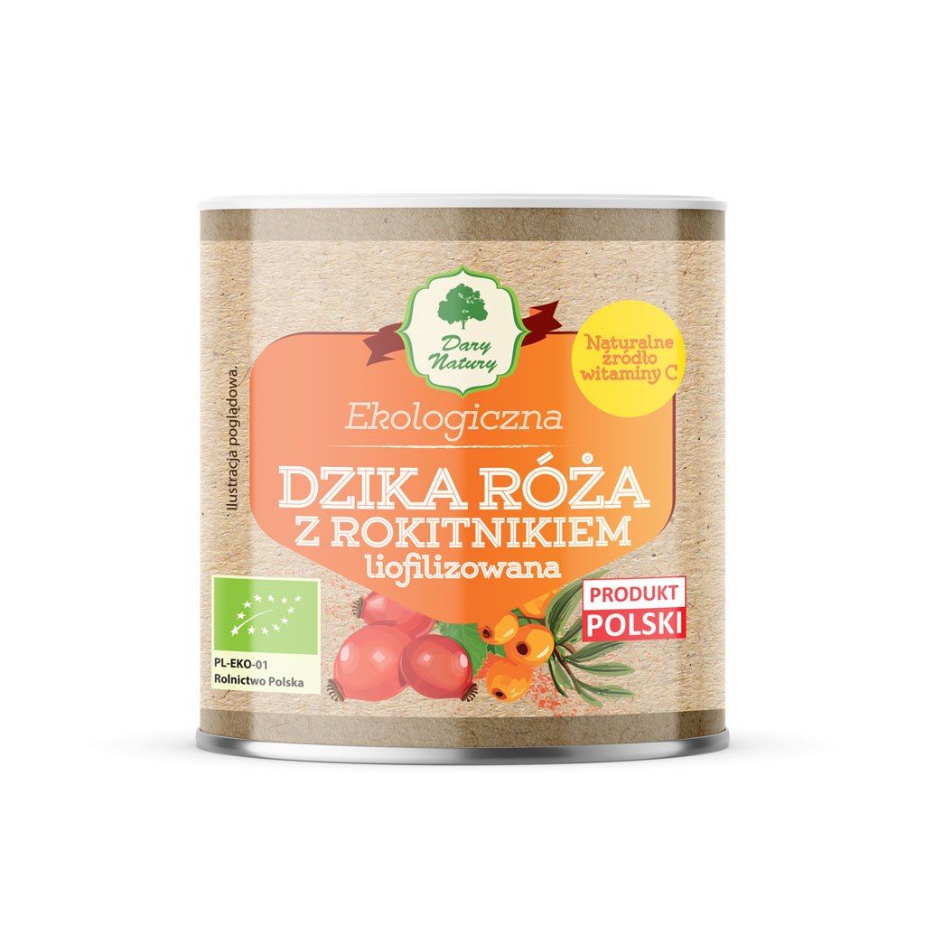 Dary Natury Dzika róża z rokitnikiem liofilizowana sproszkowana 70 g Bio