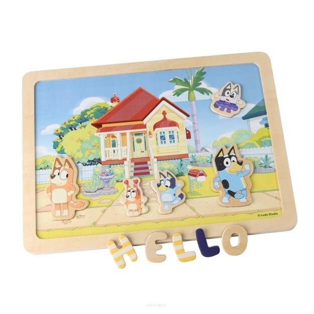 Tablica dwustronna literki i obrazki Bluey - zabawka