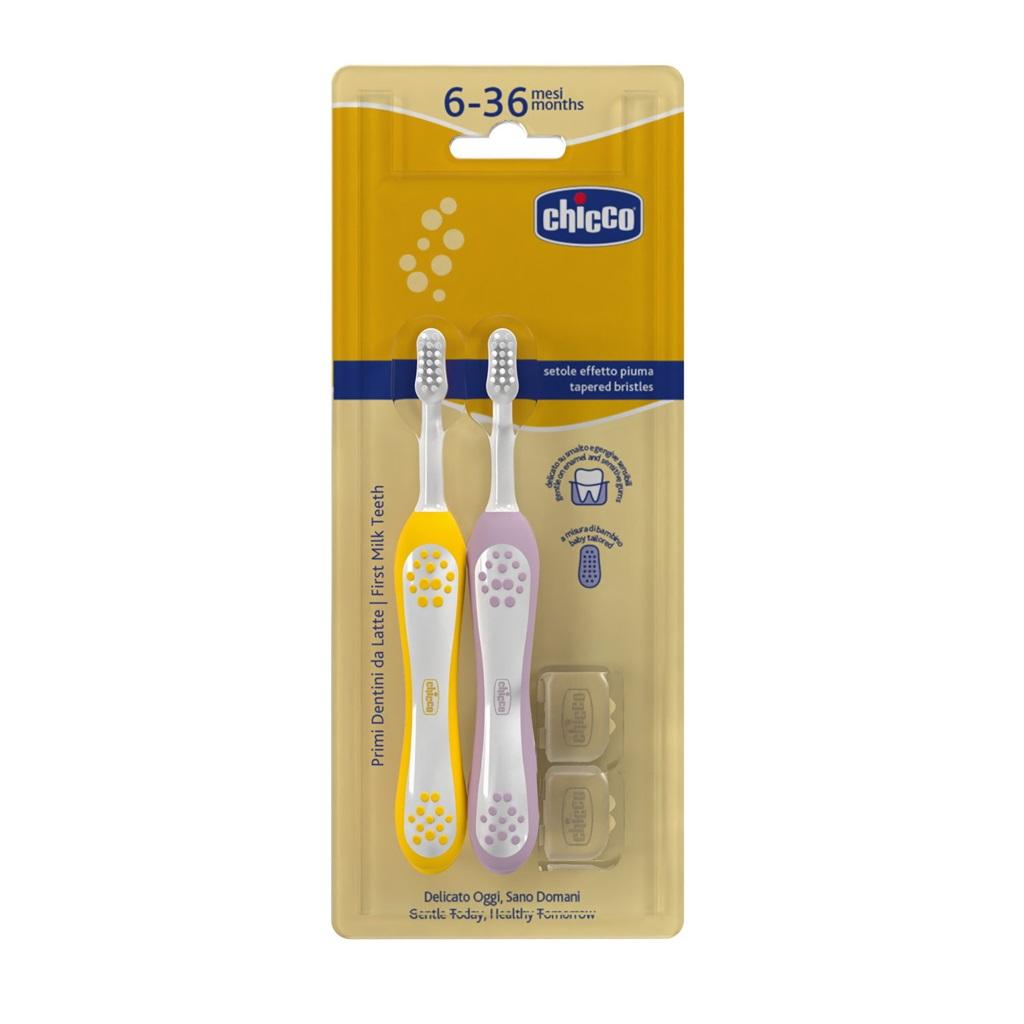 Szczoteczki do zębów lilamusztardowy 6-36m - Chicco