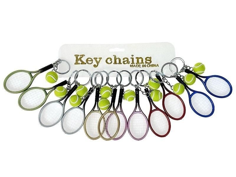 Brelok Rakieta tenisowa z piłeczką 12szt
