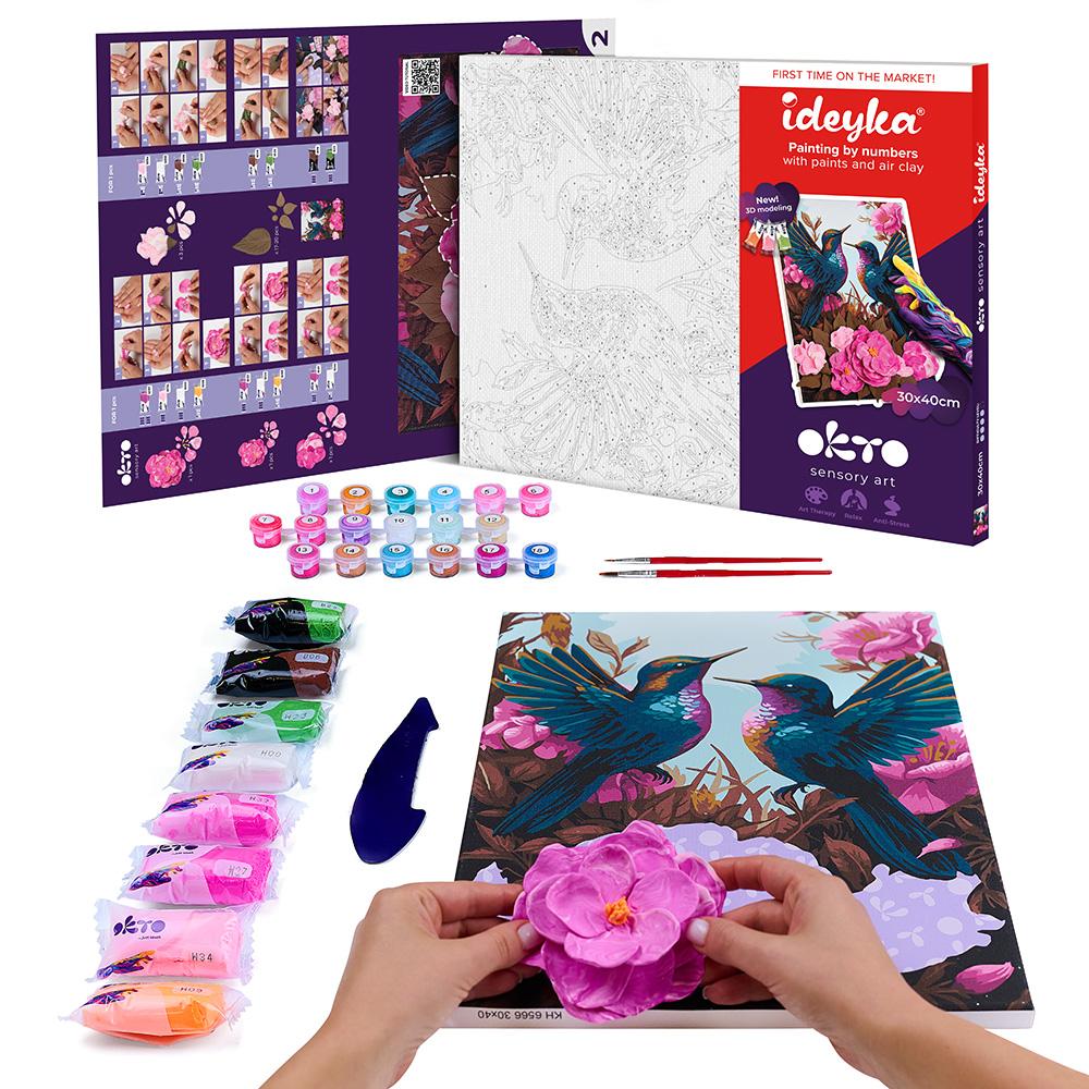 Zestaw do modelowania i malowania 3d quotKolibry zakochanequot 3040 cm - zabawka