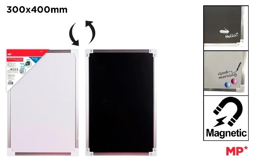 Tablica dwustronna magnetyczna i kredowa 30x40cm - zabawka