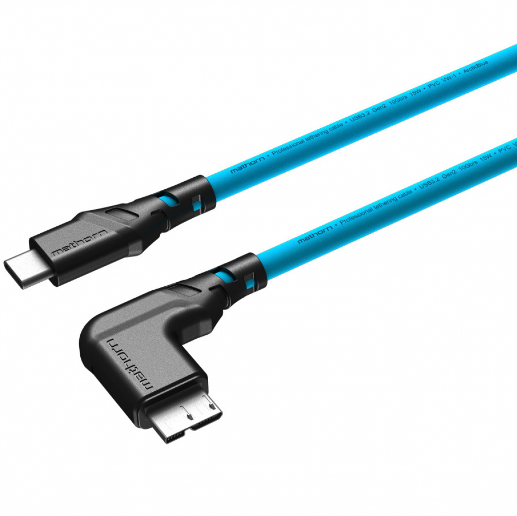 Mathorn MTC-231 USB C - MicroB 2m Arcticblue kątowy