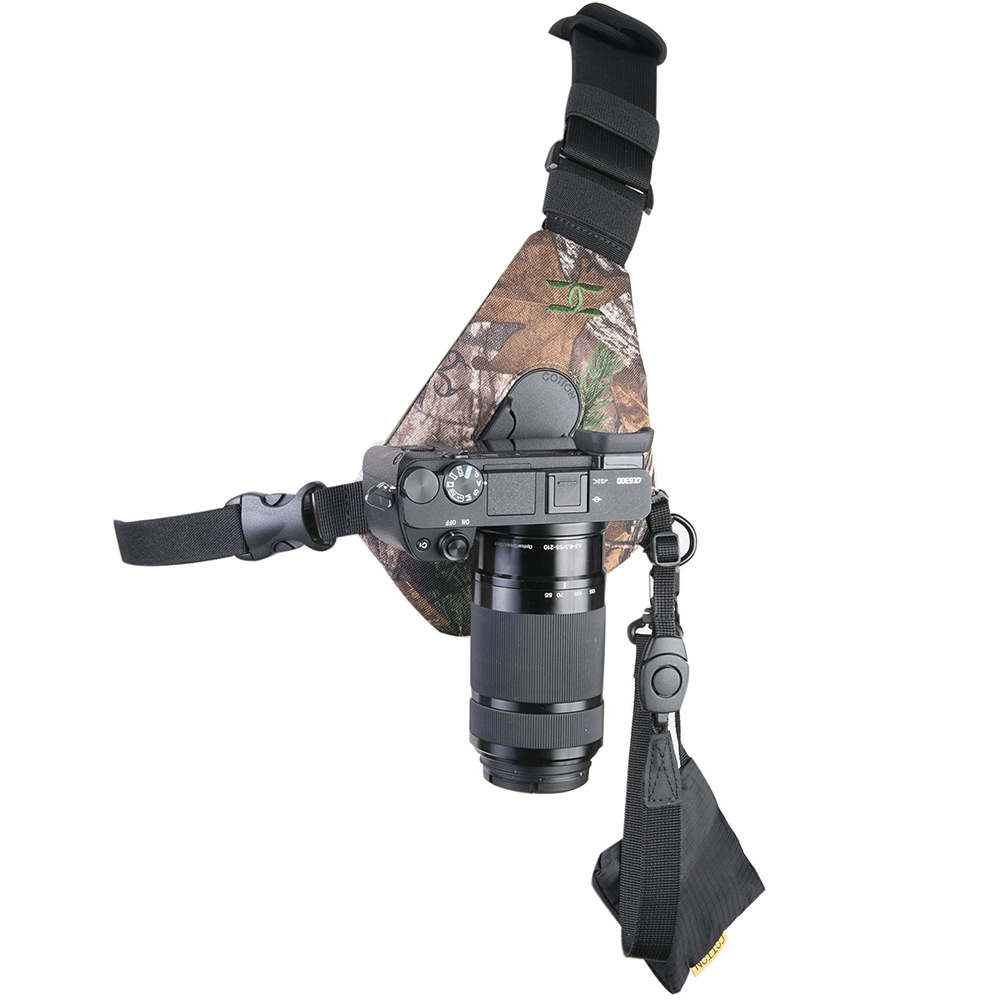 CottonCarrier Skout typu sling na aparat kamuflaż