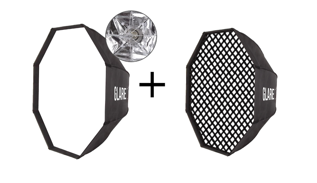 GlareOne Easy Fold 120 cm + Grid X5 120 cm mocowanie Bowens