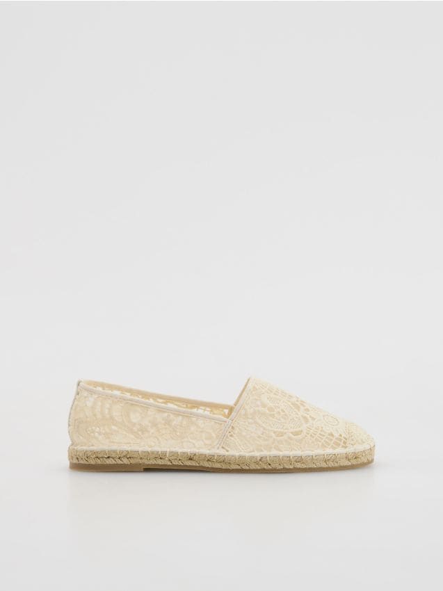 Reserved - Ażurowe espadryle - złamana biel