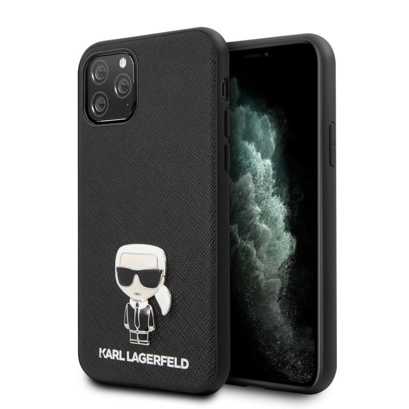 Karl Lagerfeld Saffiano with Pin Ikonik - Etui iPhone 11 Pro black