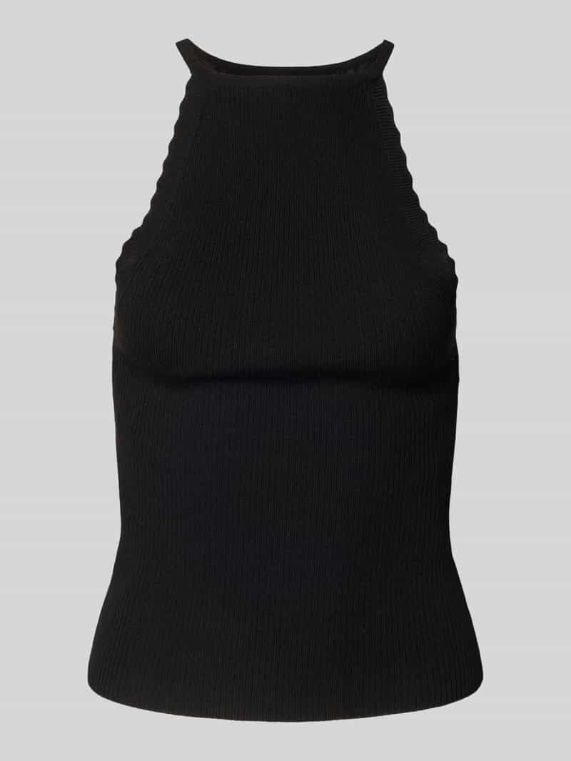 Top o kroju slim fit z drobnej dzianiny z mieszanki wiskozy model ‘GEMMA’