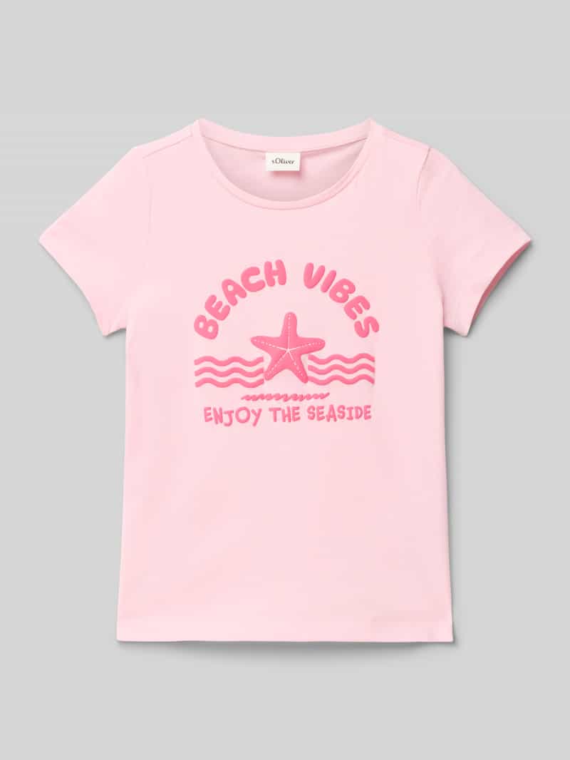 T-shirt o kroju regular fit z czystej bawełny