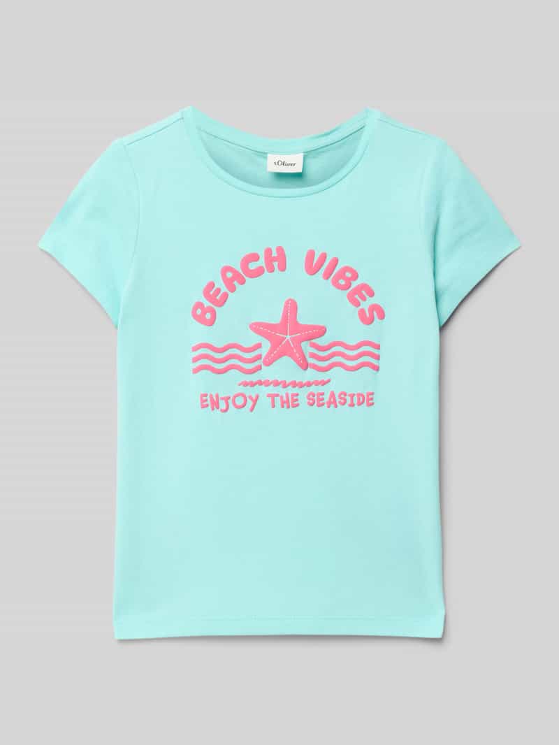 T-shirt o kroju regular fit z czystej bawełny