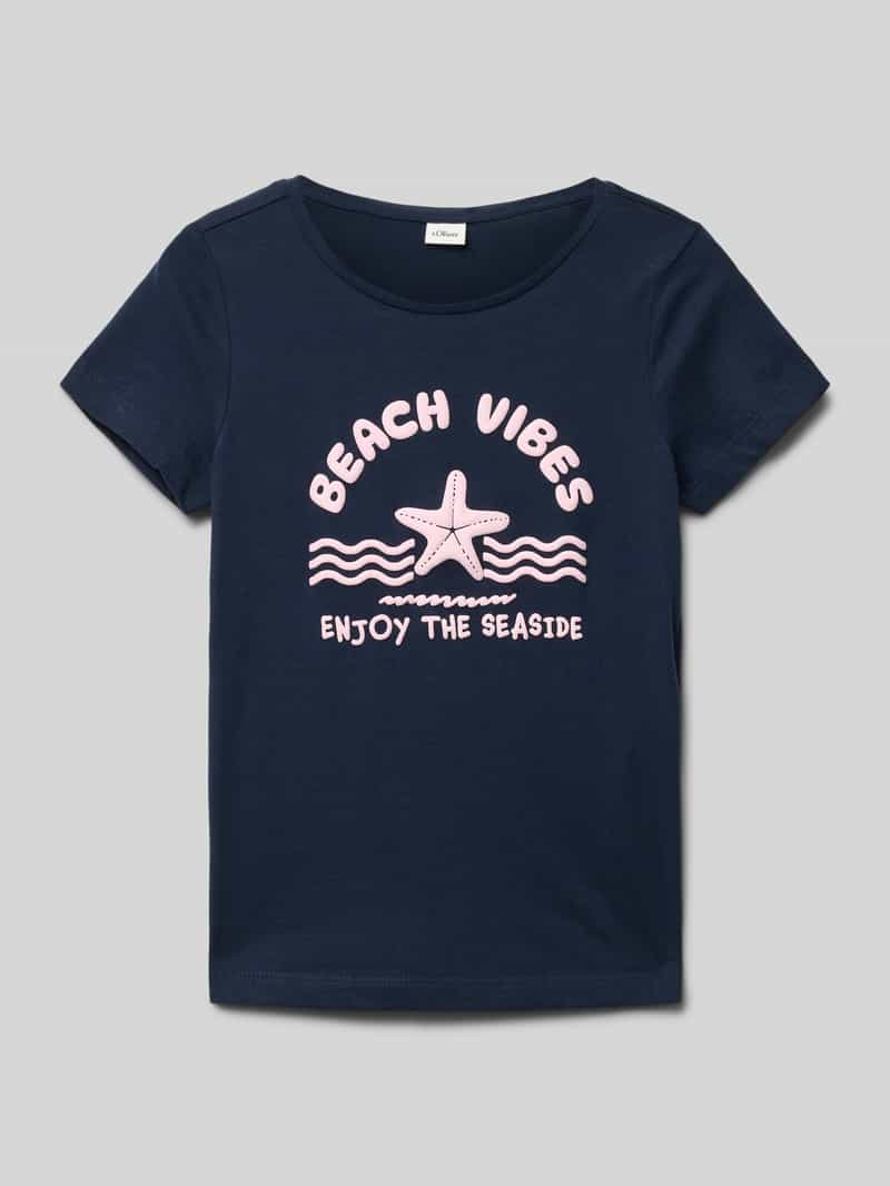 T-shirt o kroju regular fit z czystej bawełny
