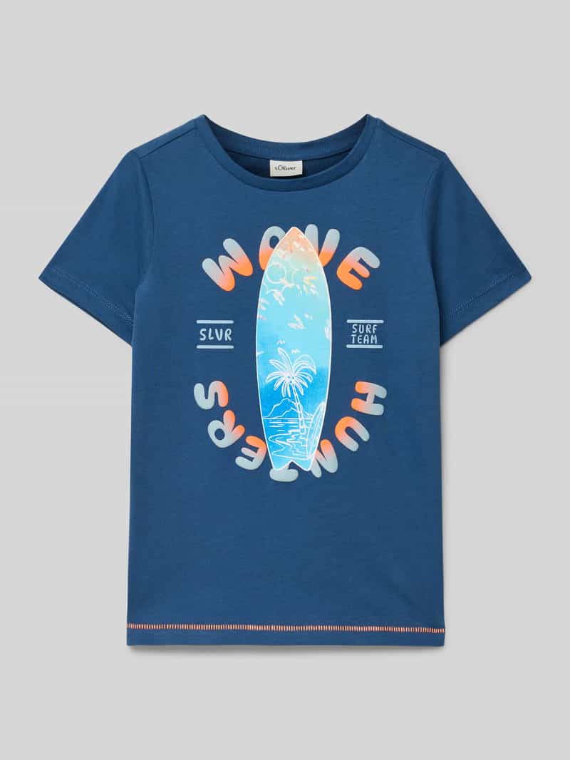 T-shirt o kroju regular fit z czystej bawełny