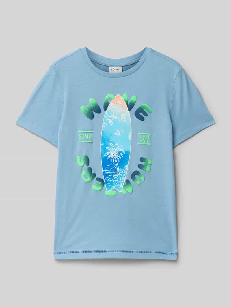 T-shirt o kroju regular fit z czystej bawełny