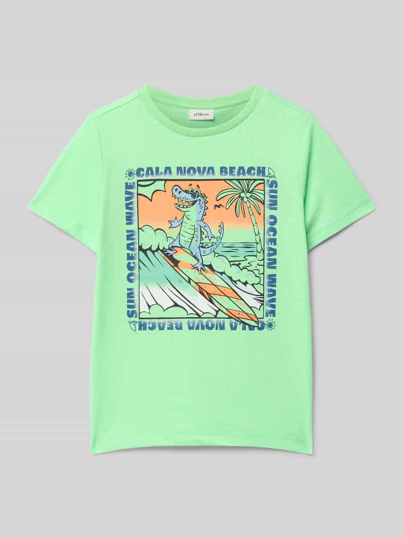 T-shirt o kroju regular fit z czystej bawełny
