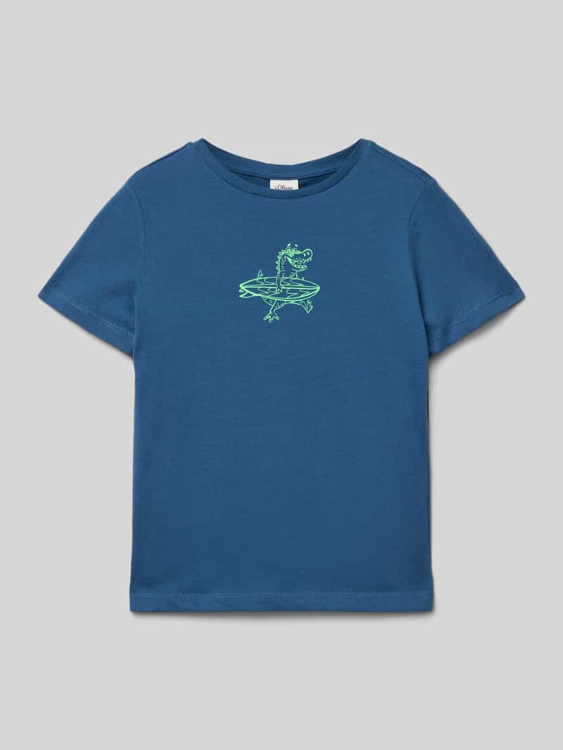 T-shirt o kroju regular fit z czystej bawełny