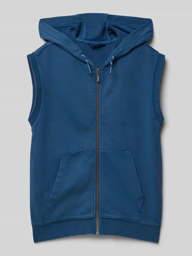 Kamizelka z dzianiny dresowej o kroju regular fit z mieszanki bawełny