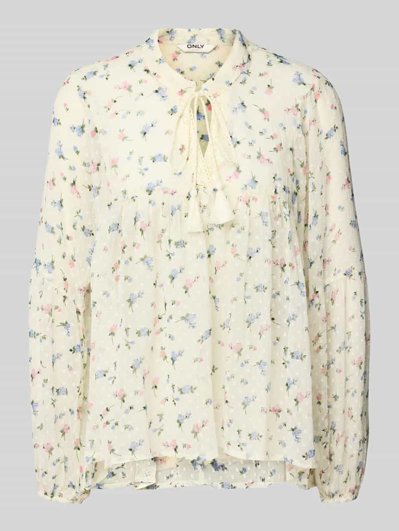 Top bluzkowy o pudełkowym kroju ze wzorem na całej powierzchni model ‘AIDA ELISA’