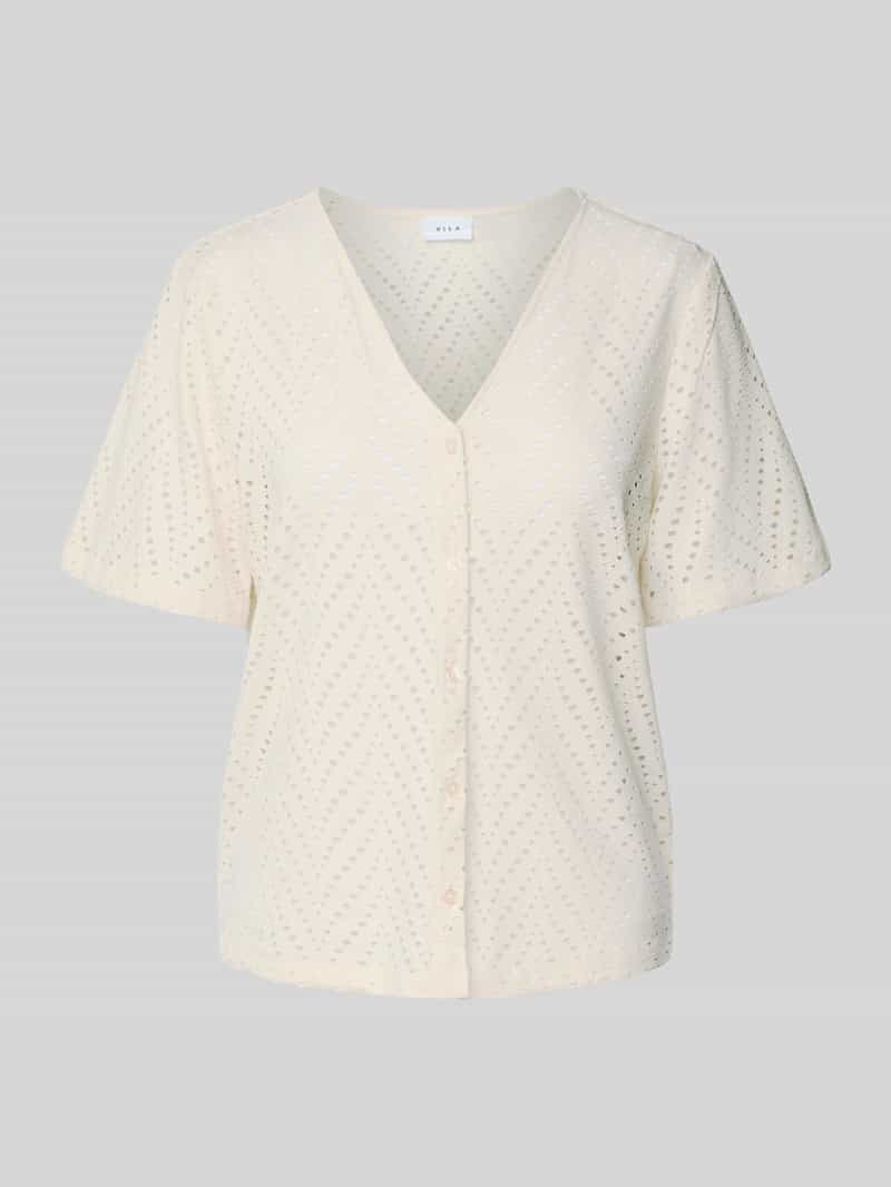 Bluzka o kroju regular fit z dekoltem w serek model ‘DELAIA’