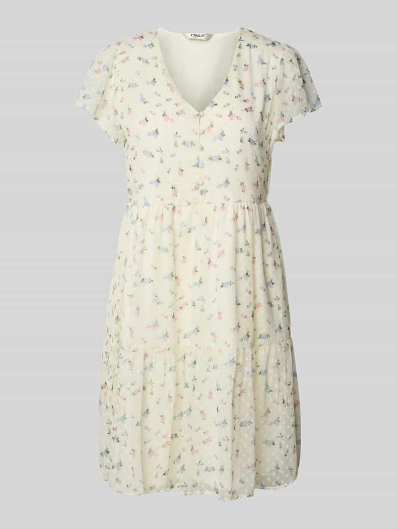 Sukienka szyfonowa taliowana z fakturą dobby model ‘AIDA ELISA’