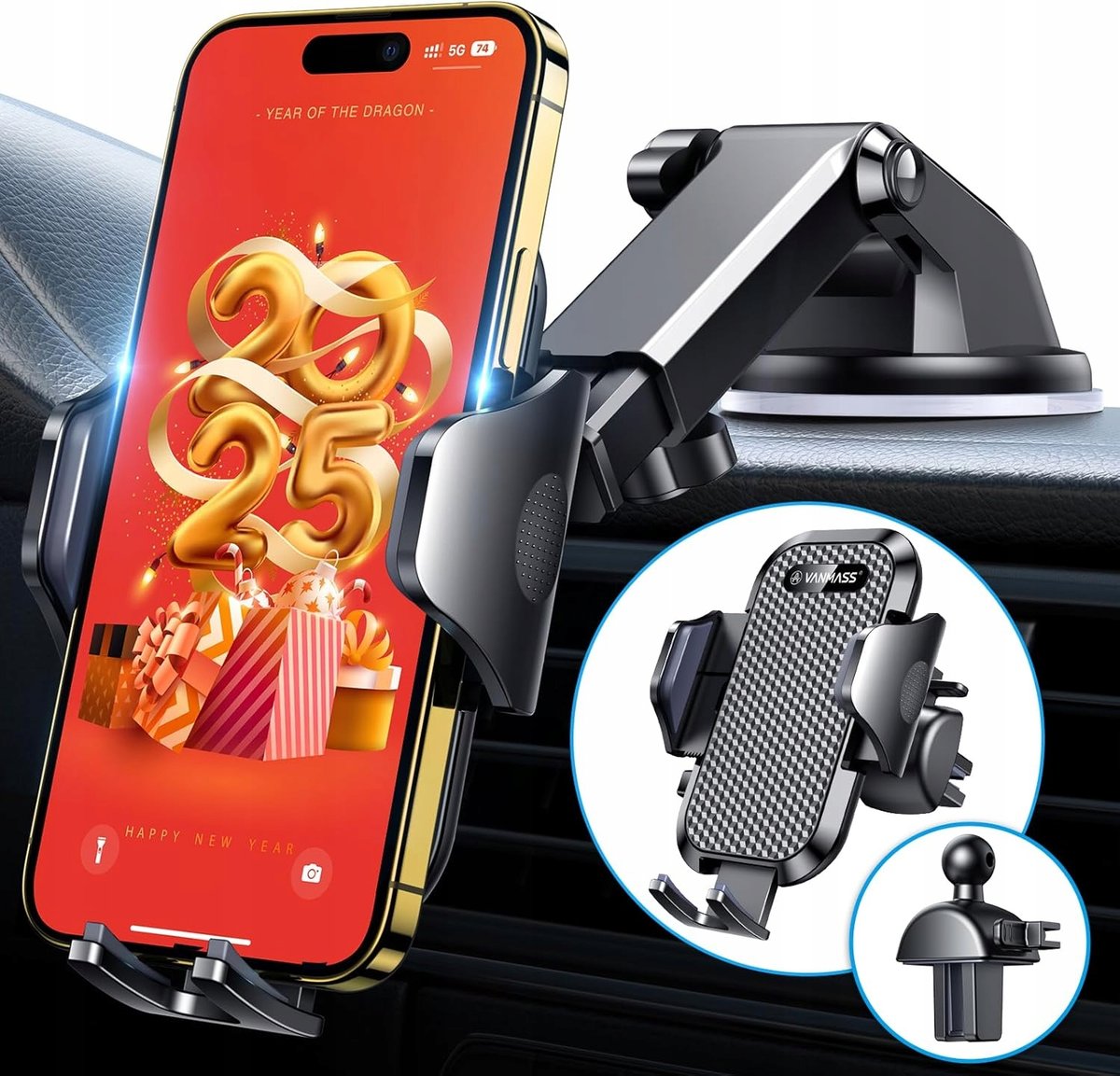 Uchwyt Przyssawka Na Kratke Szybe Telefon Samochodowy Haczyk Obracany