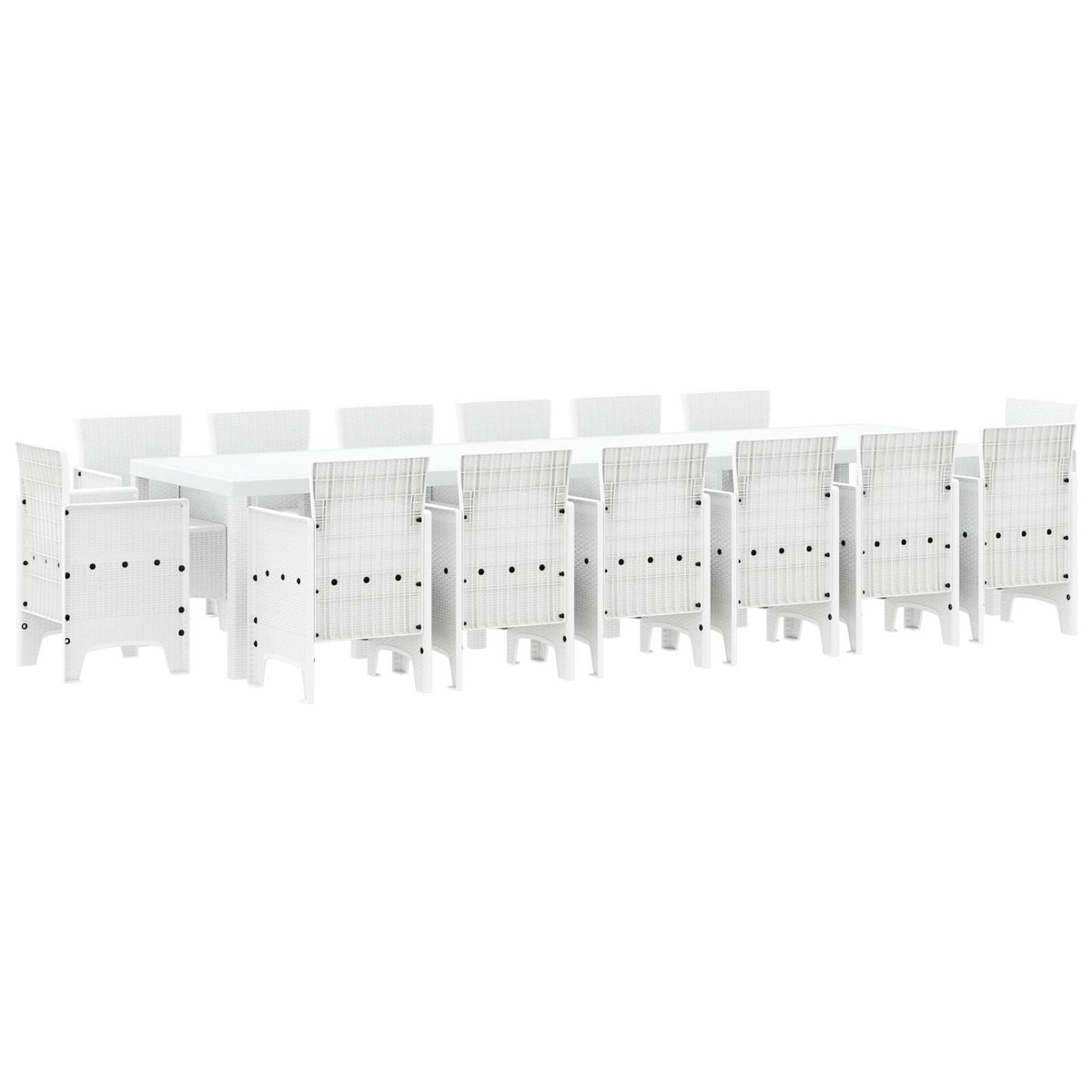 15-elementowy zestaw do jedzenia w ogrodzie Biały