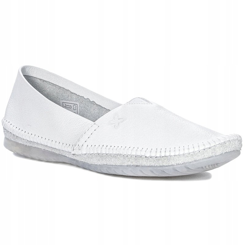 Półbuty espadryle białe damskie Maciejka T1930-21 wsuwane skórzane r.37