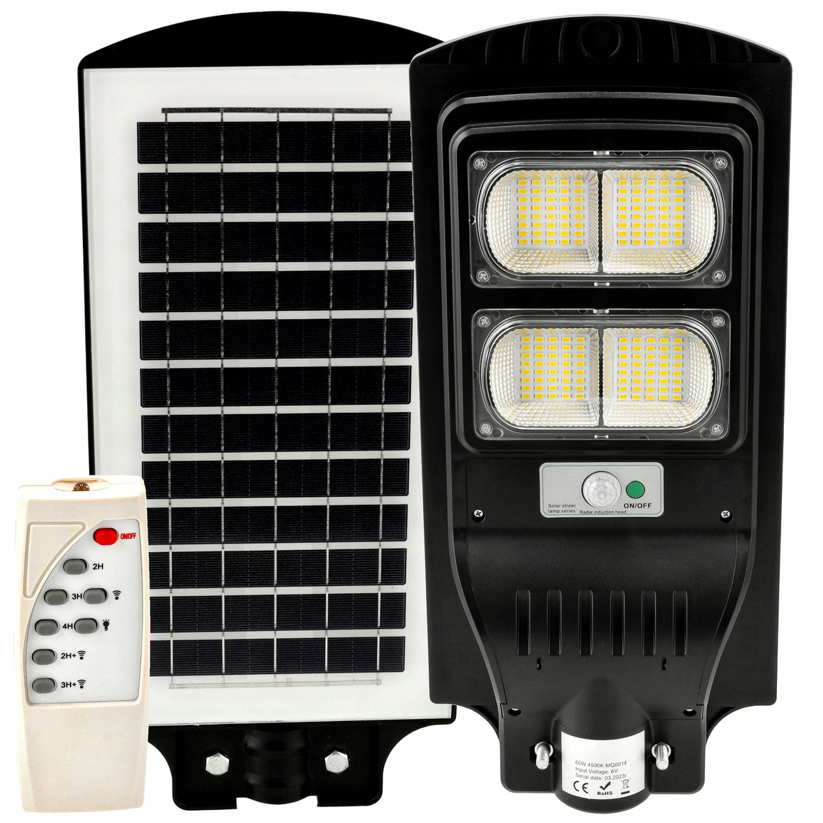 LAMPA SOLARNA LED Z Czujnikiem Ruchu Zmierzchu 60W