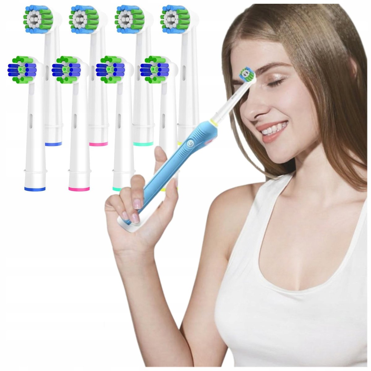 Koncowki Do Szczoteczek Oral-B Braun 8 szt Glowice Wymienne Do Zebow