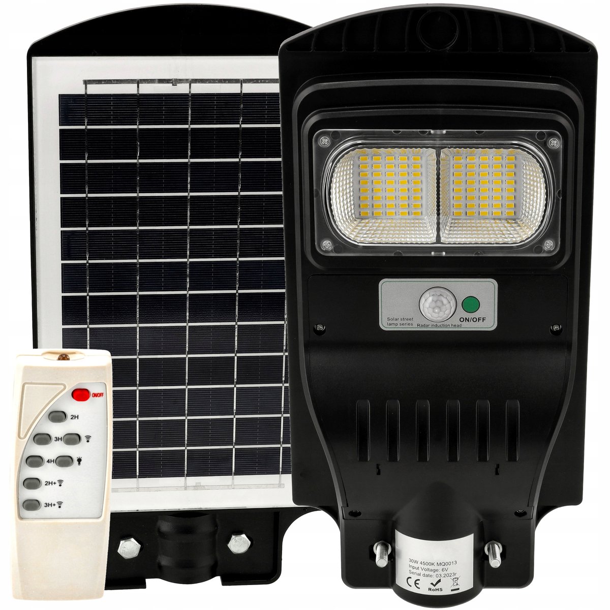 LAMPA SOLARNA Latarnia LED Z Czujnikiem Ruchu 30W
