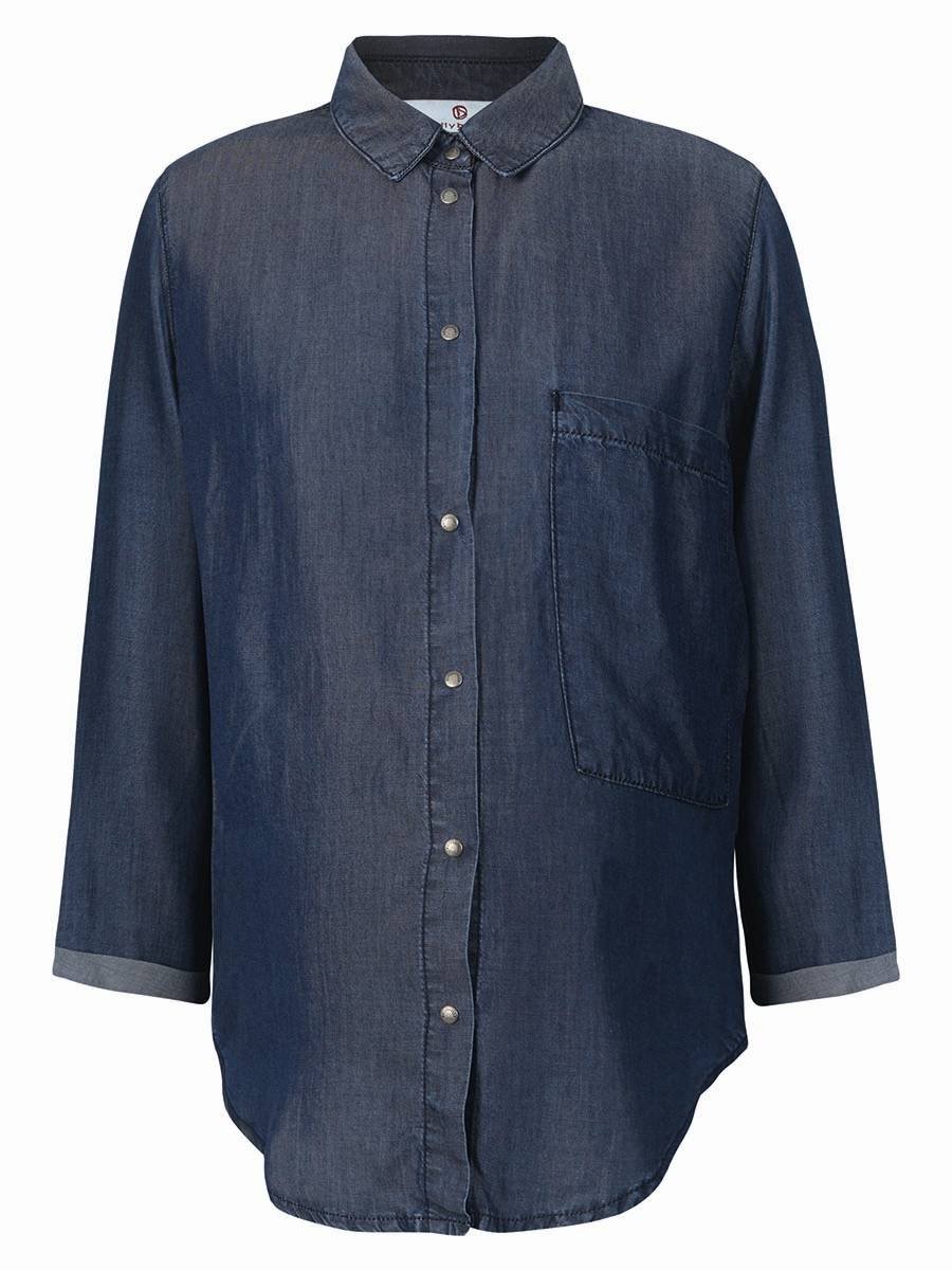 Damska koszula ciążowa z długim rękawem ciemnoniebieska Bellybutton Maternity, r.40