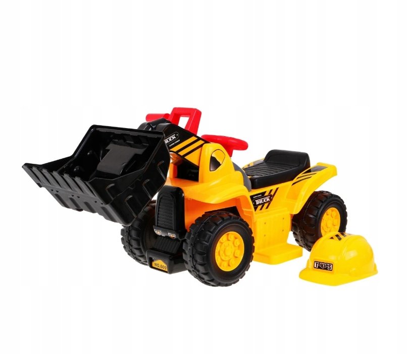 Spychacz dla dzieci Jeździk + Kask + Ruchoma łyżka + Dźwięki