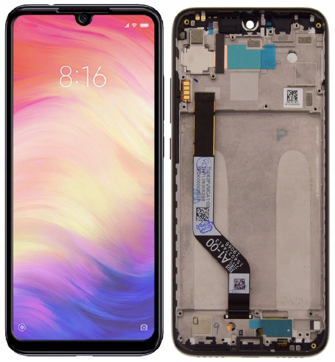 Nowy Wyświetlacz Xiaomi Note 7 Pro M1901F7 M1901F7G Z Ramką