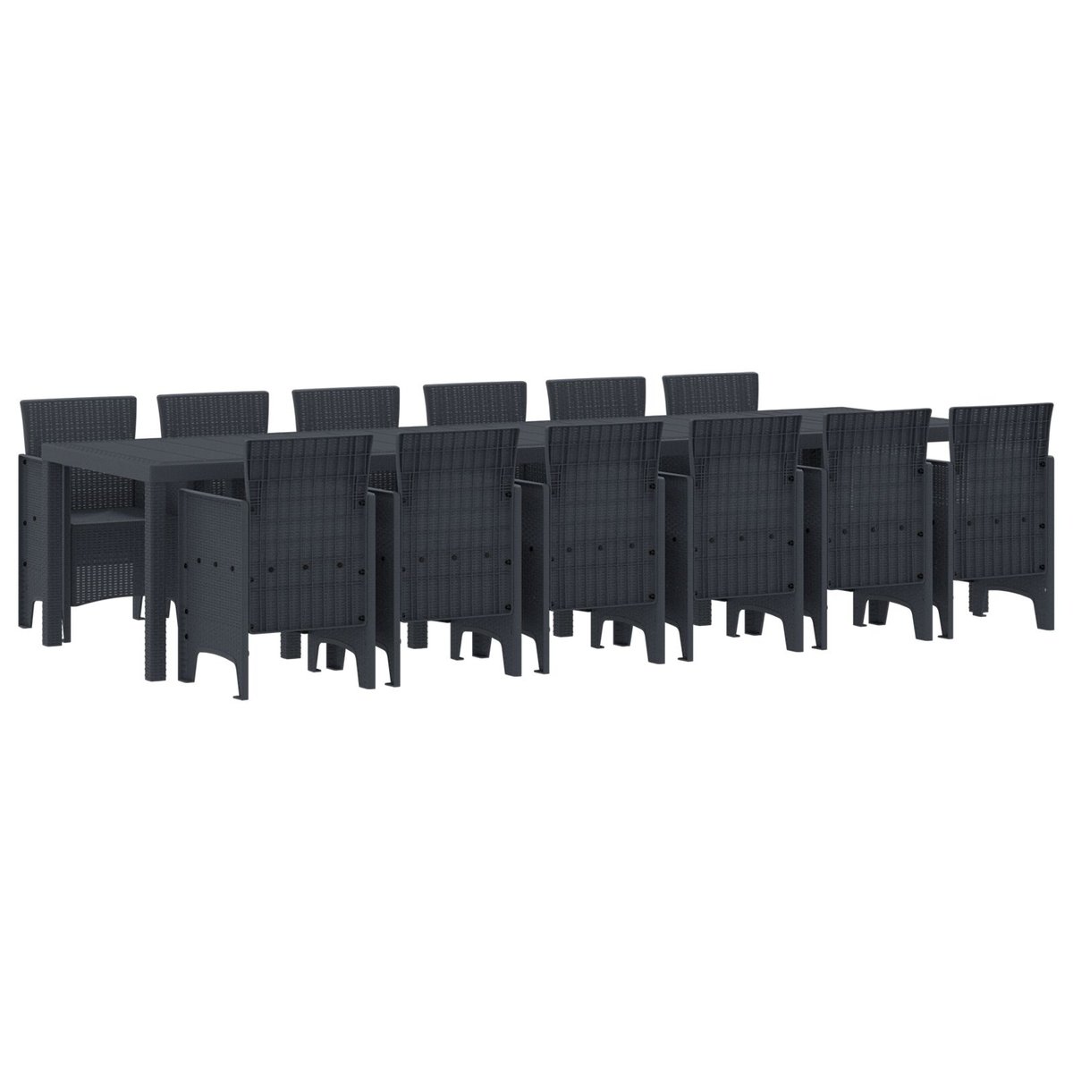 13-elementowy zestaw jadalny w ogrodzie Antracytow