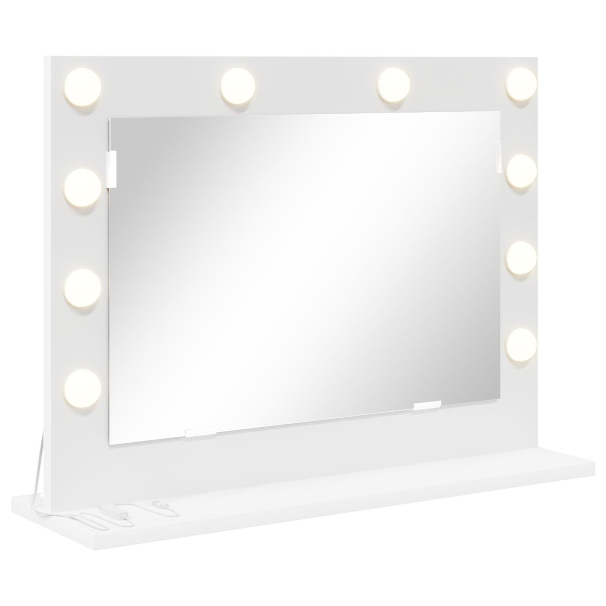 vidaXL Lustro toaletowe z lampkami LED Białe 60x45x18 cm