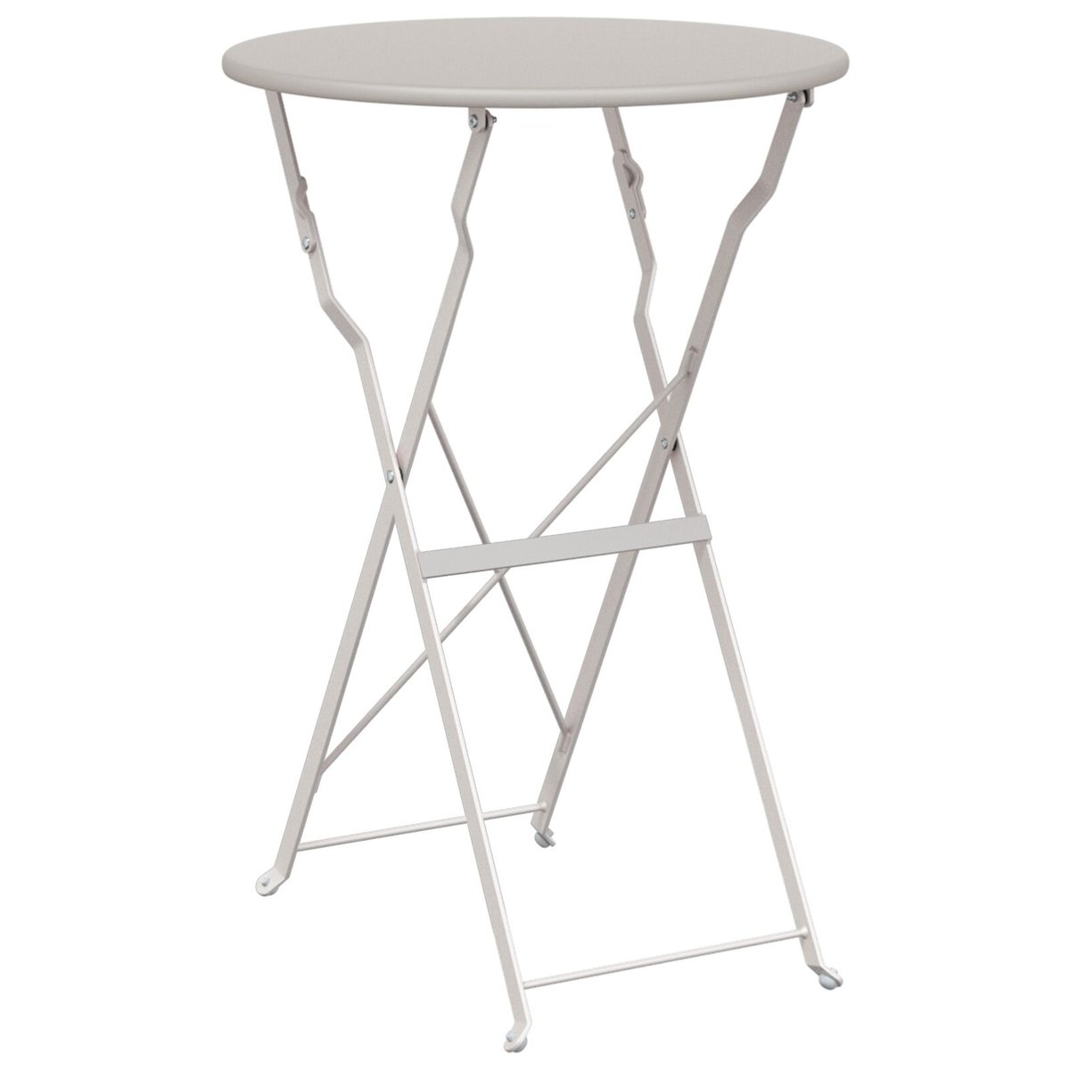 vidaXL Stół Bistro Składany Beżowy Ø50x71 cm Stal Malowana