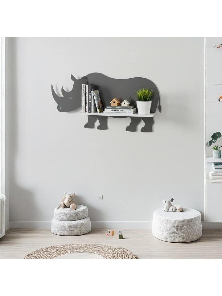 Woody Kids Regał ścienny w kolorze biało-szarym- 33 x 25 x 10 cm