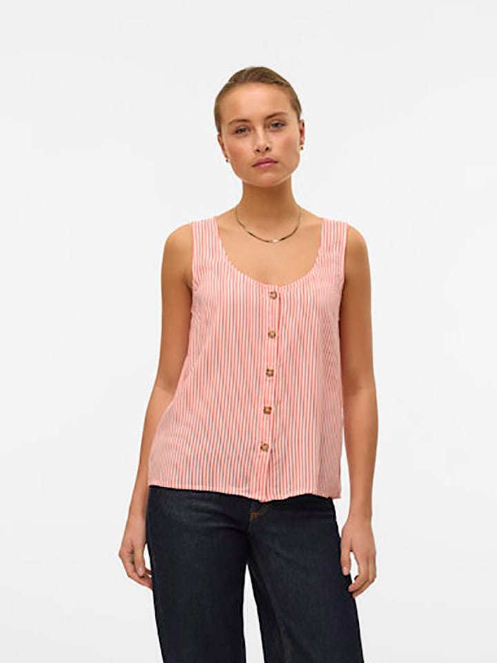 Vero Moda Top w kolorze czerwono-białym