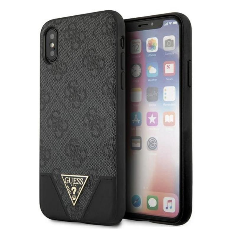 Guess 4G Triangle Collection - Etui iPhone Xs / X szary