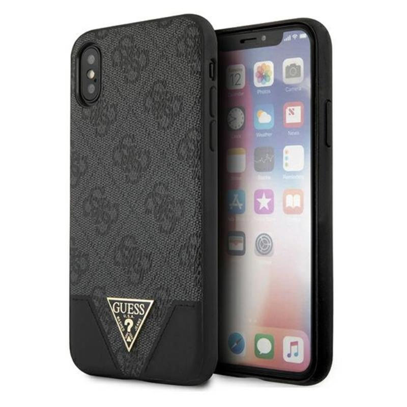 Guess 4G Triangle Collection - Etui iPhone Xs Max szary