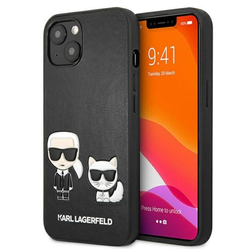 Karl Lagerfeld PU Leather Karl & Choupette Embossed - Etui iPhone 13 Mini czarny