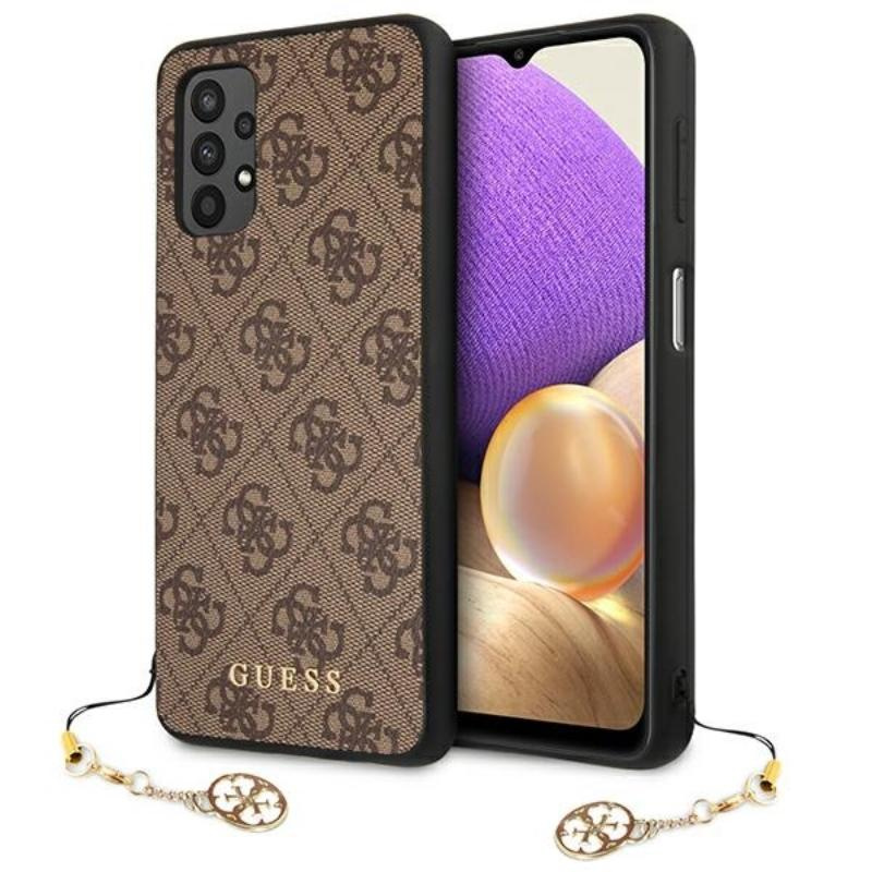 Guess 4G Charms Collection - Etui Samsung Galaxy A32 5G brązowy