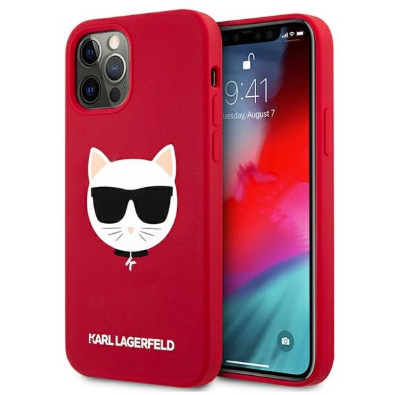 Karl Lagerfeld Choupette Head Silicone - Etui iPhone 12 / iPhone 12 Pro czerwony