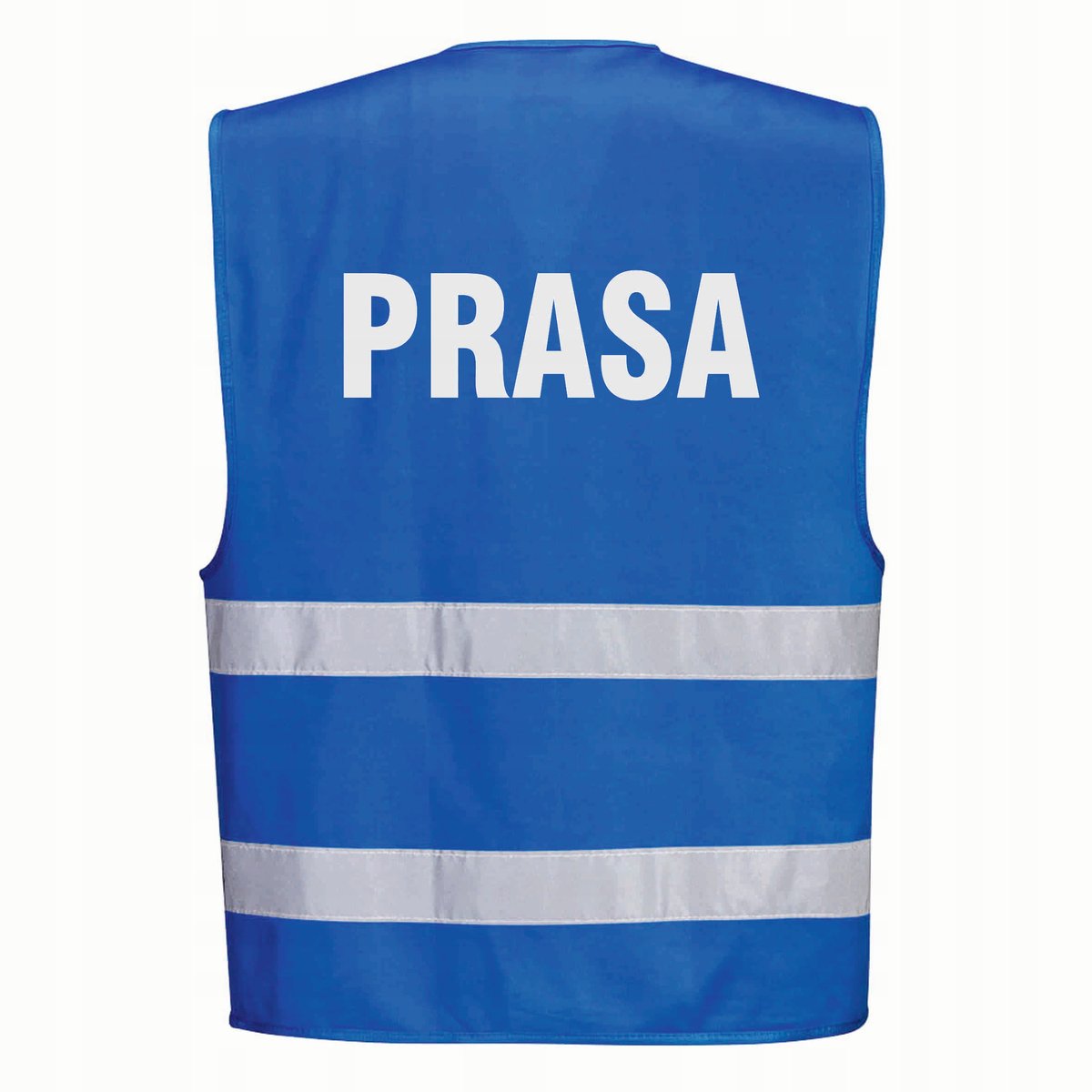 Kamizelka odblaskowa PORTWEST Niebieska rozmiar S/M nadruk PRASA