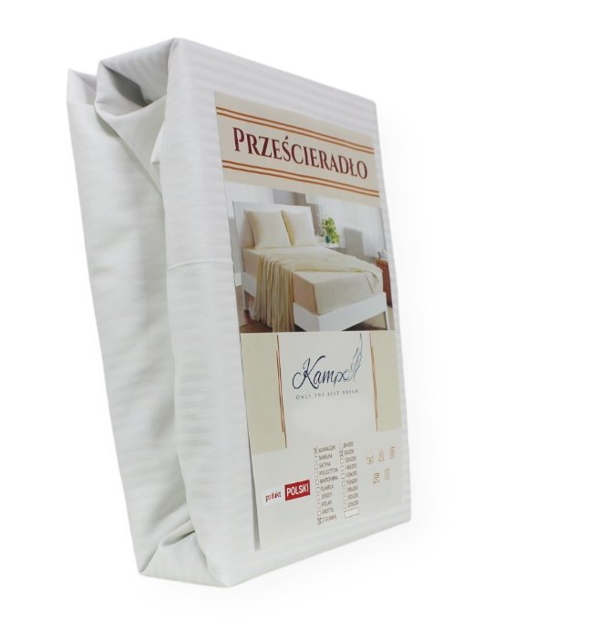 PRZEŚCIERADŁO Z GUMKĄ HOTELOWE ADAMASZEK PASEK 4 MM 130x240