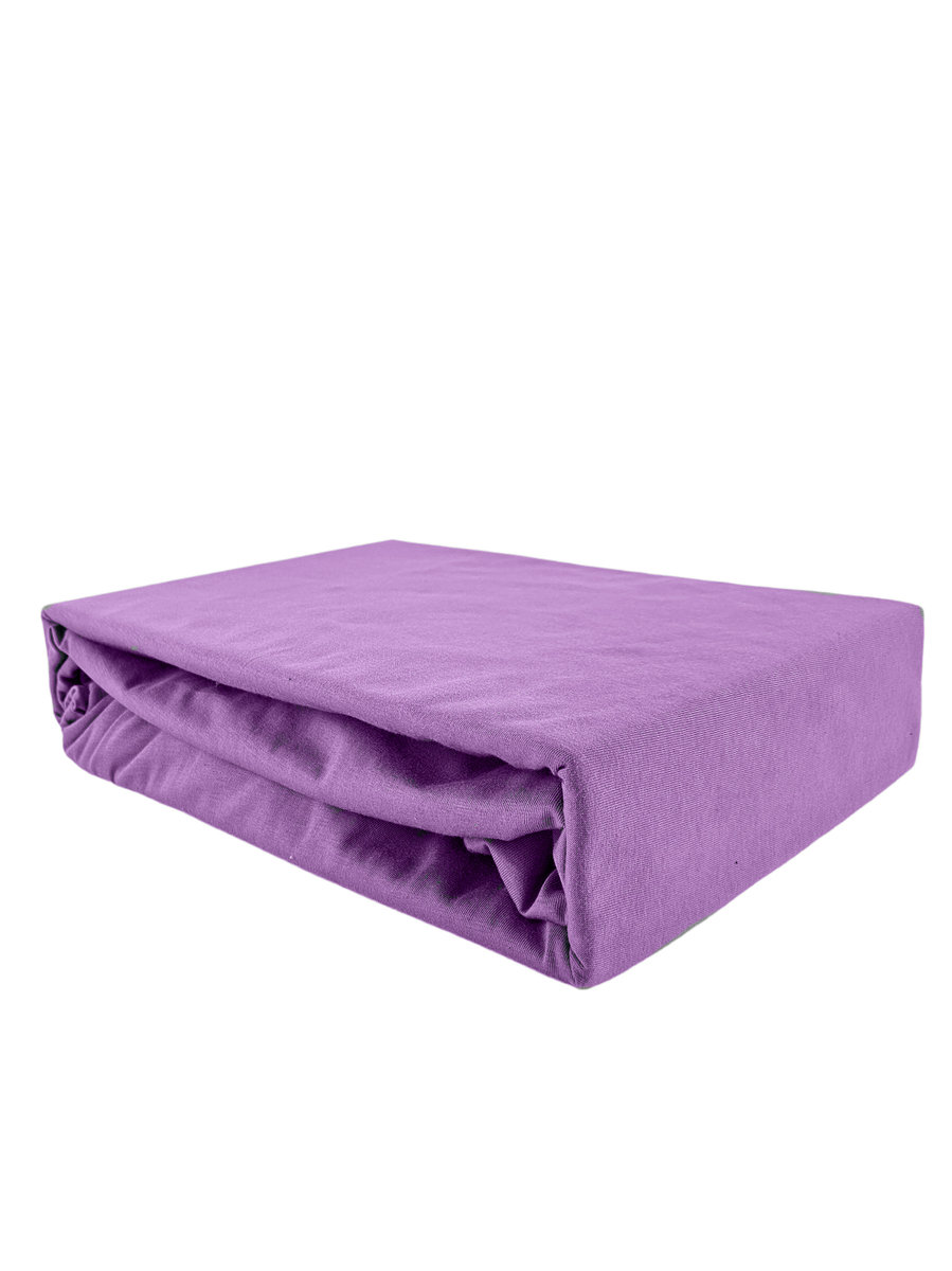 PRZEŚCIERADŁO Z GUMKĄ JERSEY BAWEŁNA PREMIUM WRZOS 80x210