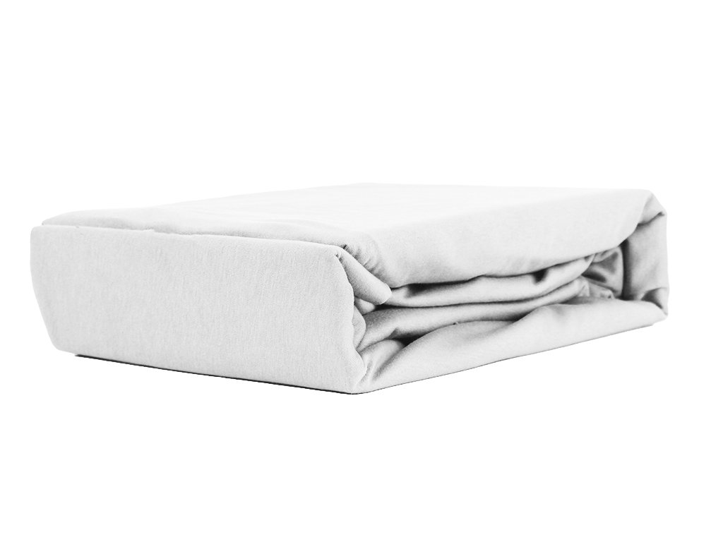 PRZEŚCIERADŁO Z GUMKĄ JERSEY VIP BOK 30CM BAWEŁNIANE BIAŁE 120x210