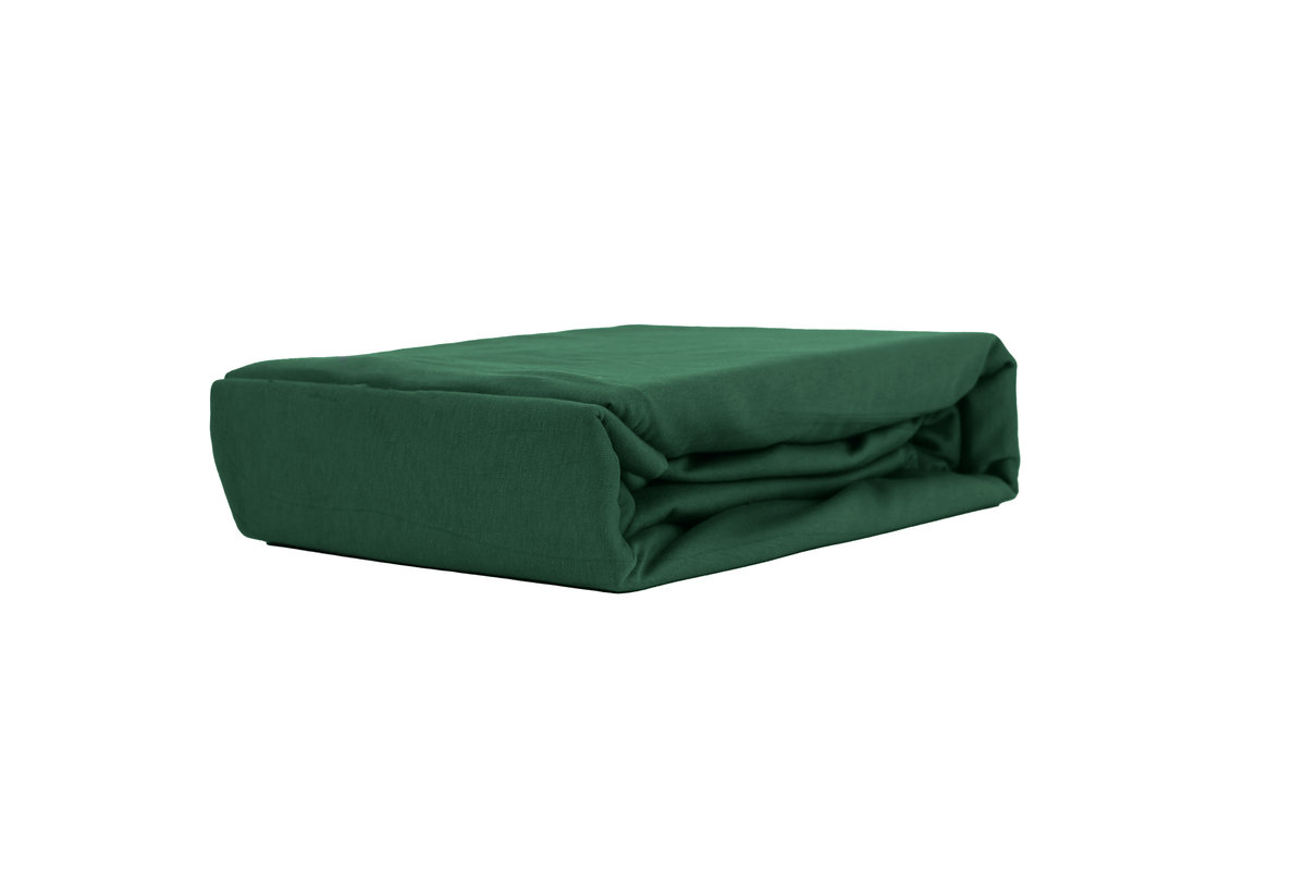 PRZEŚCIERADŁO Z GUMKĄ JERSEY VIP BOK 30CM BAWEŁNA ZIELEŃ BUTELKOWA 70x220